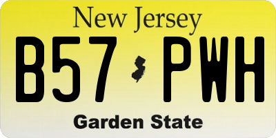 NJ license plate B57PWH
