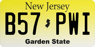 NJ license plate B57PWI