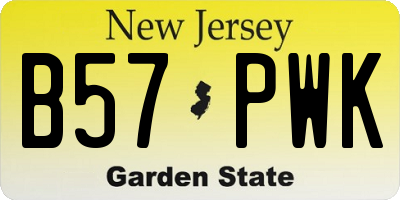 NJ license plate B57PWK