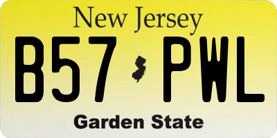 NJ license plate B57PWL