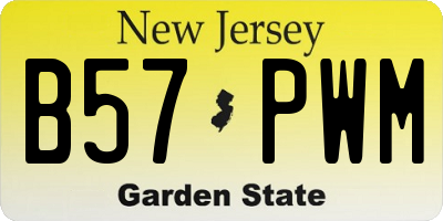 NJ license plate B57PWM
