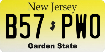 NJ license plate B57PWO