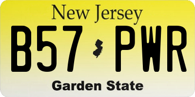 NJ license plate B57PWR