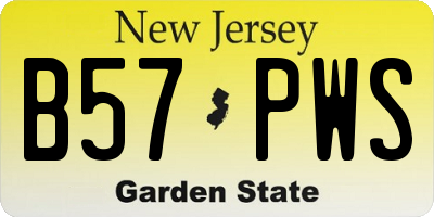 NJ license plate B57PWS