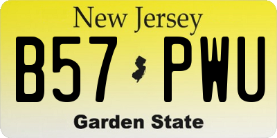NJ license plate B57PWU