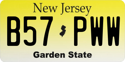 NJ license plate B57PWW