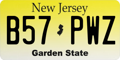 NJ license plate B57PWZ