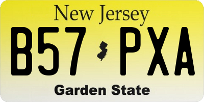 NJ license plate B57PXA