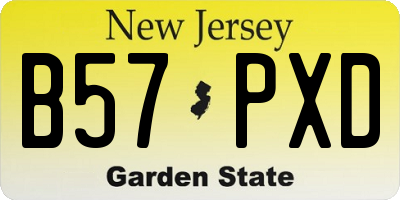 NJ license plate B57PXD