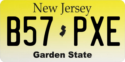 NJ license plate B57PXE