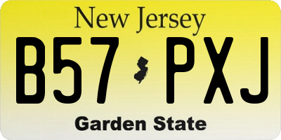 NJ license plate B57PXJ