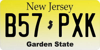 NJ license plate B57PXK