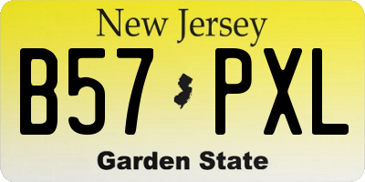 NJ license plate B57PXL