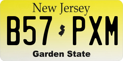 NJ license plate B57PXM