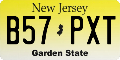 NJ license plate B57PXT