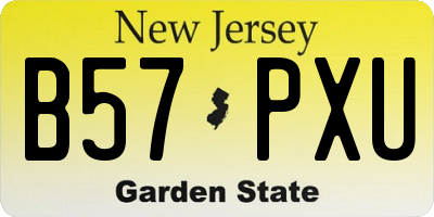 NJ license plate B57PXU