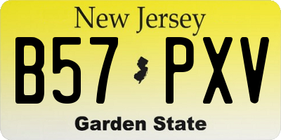 NJ license plate B57PXV