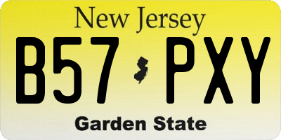 NJ license plate B57PXY
