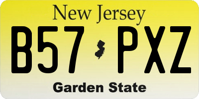 NJ license plate B57PXZ