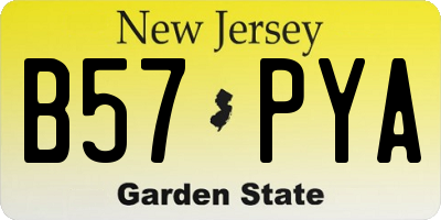 NJ license plate B57PYA