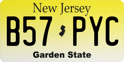 NJ license plate B57PYC