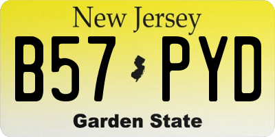 NJ license plate B57PYD