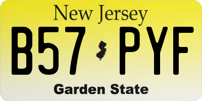 NJ license plate B57PYF