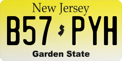 NJ license plate B57PYH