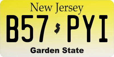 NJ license plate B57PYI