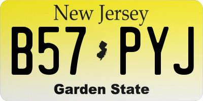 NJ license plate B57PYJ