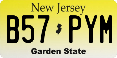 NJ license plate B57PYM