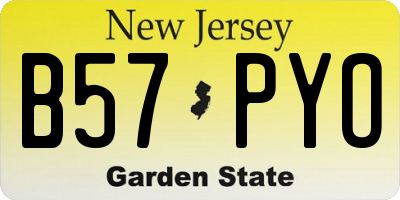 NJ license plate B57PYO