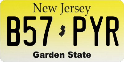 NJ license plate B57PYR