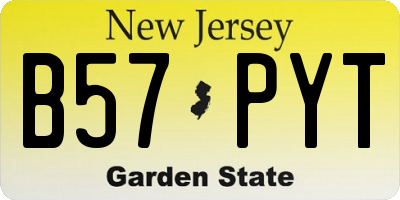 NJ license plate B57PYT