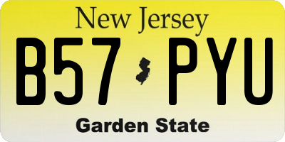 NJ license plate B57PYU