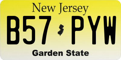 NJ license plate B57PYW