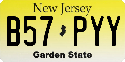 NJ license plate B57PYY