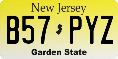 NJ license plate B57PYZ
