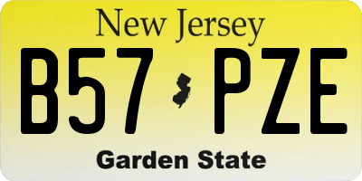 NJ license plate B57PZE