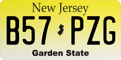 NJ license plate B57PZG