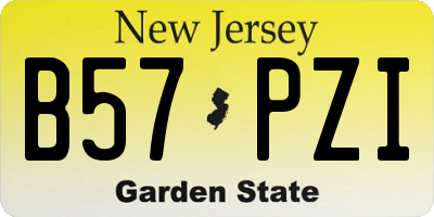NJ license plate B57PZI