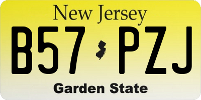 NJ license plate B57PZJ