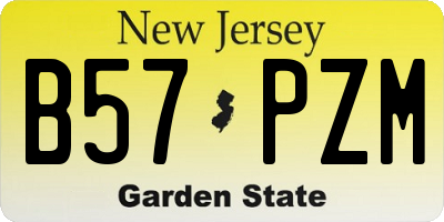 NJ license plate B57PZM