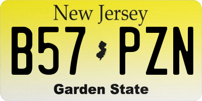 NJ license plate B57PZN