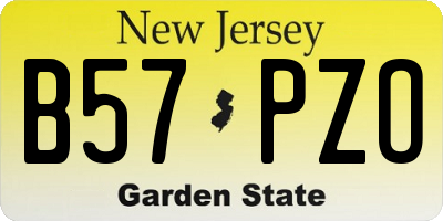 NJ license plate B57PZO