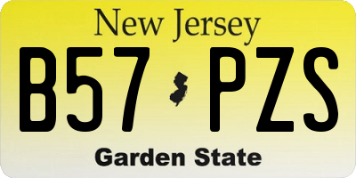 NJ license plate B57PZS