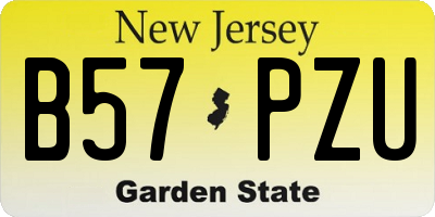 NJ license plate B57PZU
