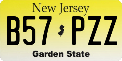 NJ license plate B57PZZ