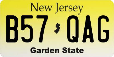 NJ license plate B57QAG