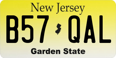 NJ license plate B57QAL